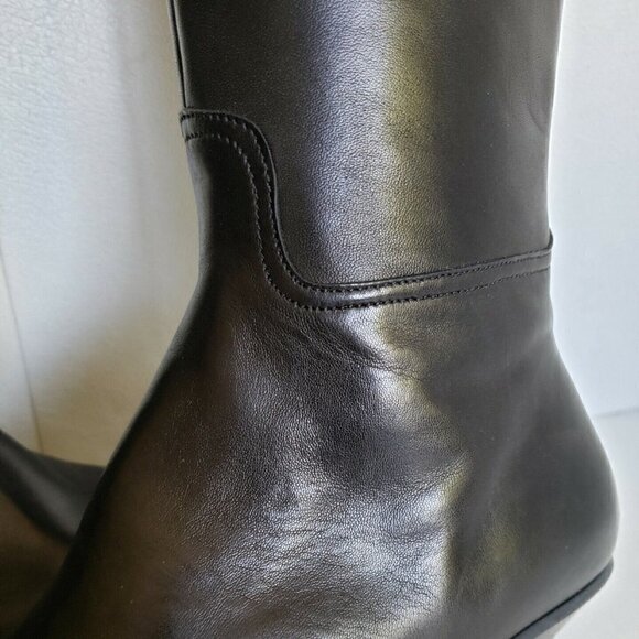 Attilio Giusti Leombruni Black Fur-Trimmed Heeled Boots - Picture 12 of 12